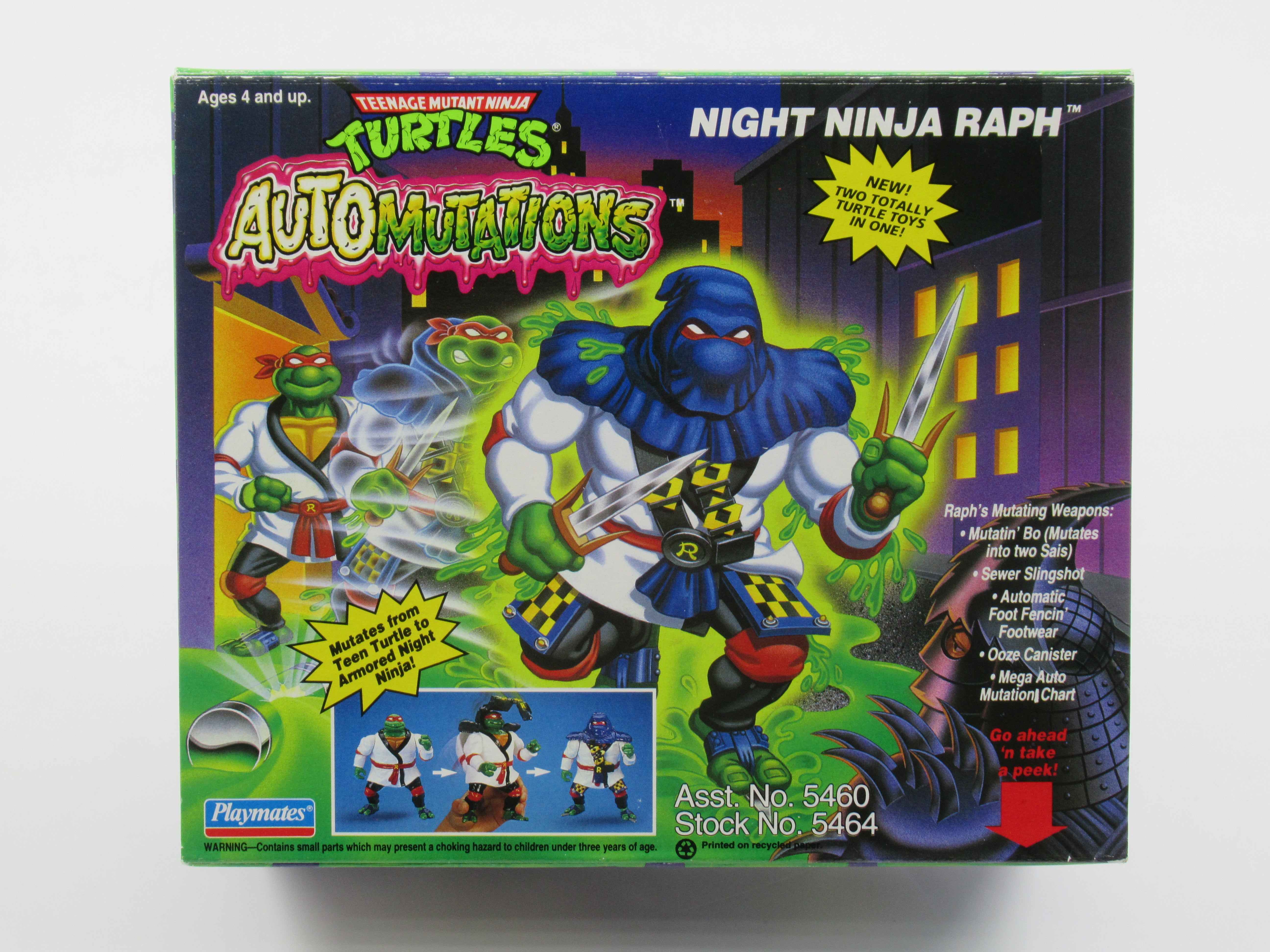 Teenage Mutant Ninja Turtles Night Ninja Raph Automutations 4.5" Figure TMNTs - Playmates (1993)